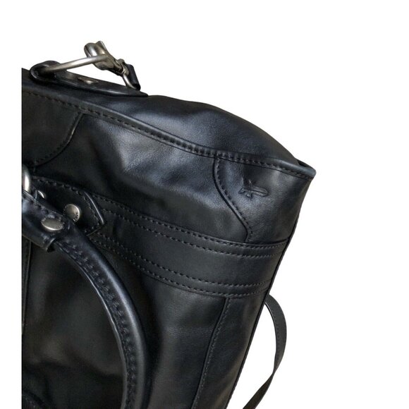 FRYE Black Melissa Zip Satchel Leather Hand Bag Purse W/ Crossbody Strap Dustbag - Picture 11 of 16